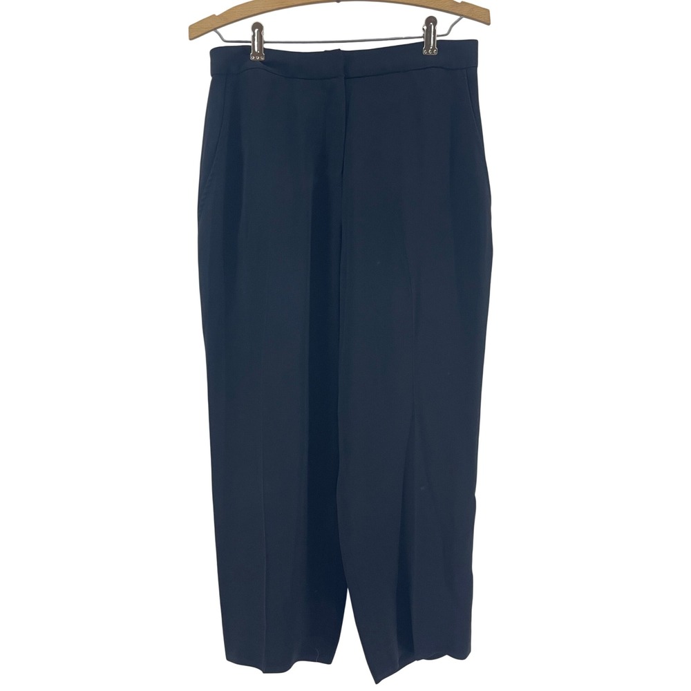 Lauren Ralph Lauren Wide‎ Leg Trousers Womens 8 Black High Rise Interview Office